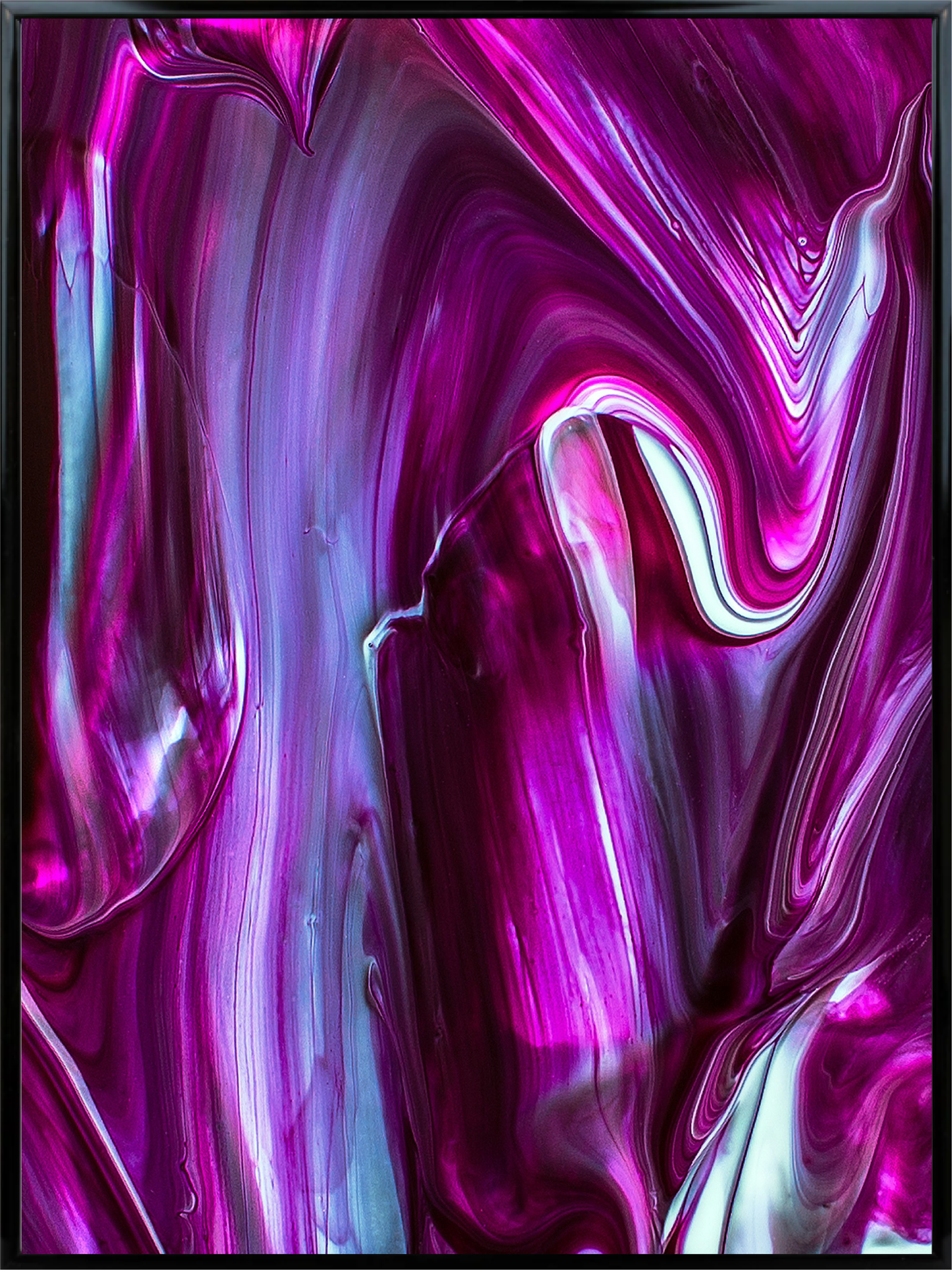 Flüssiges Violett Poster mit Rahmen